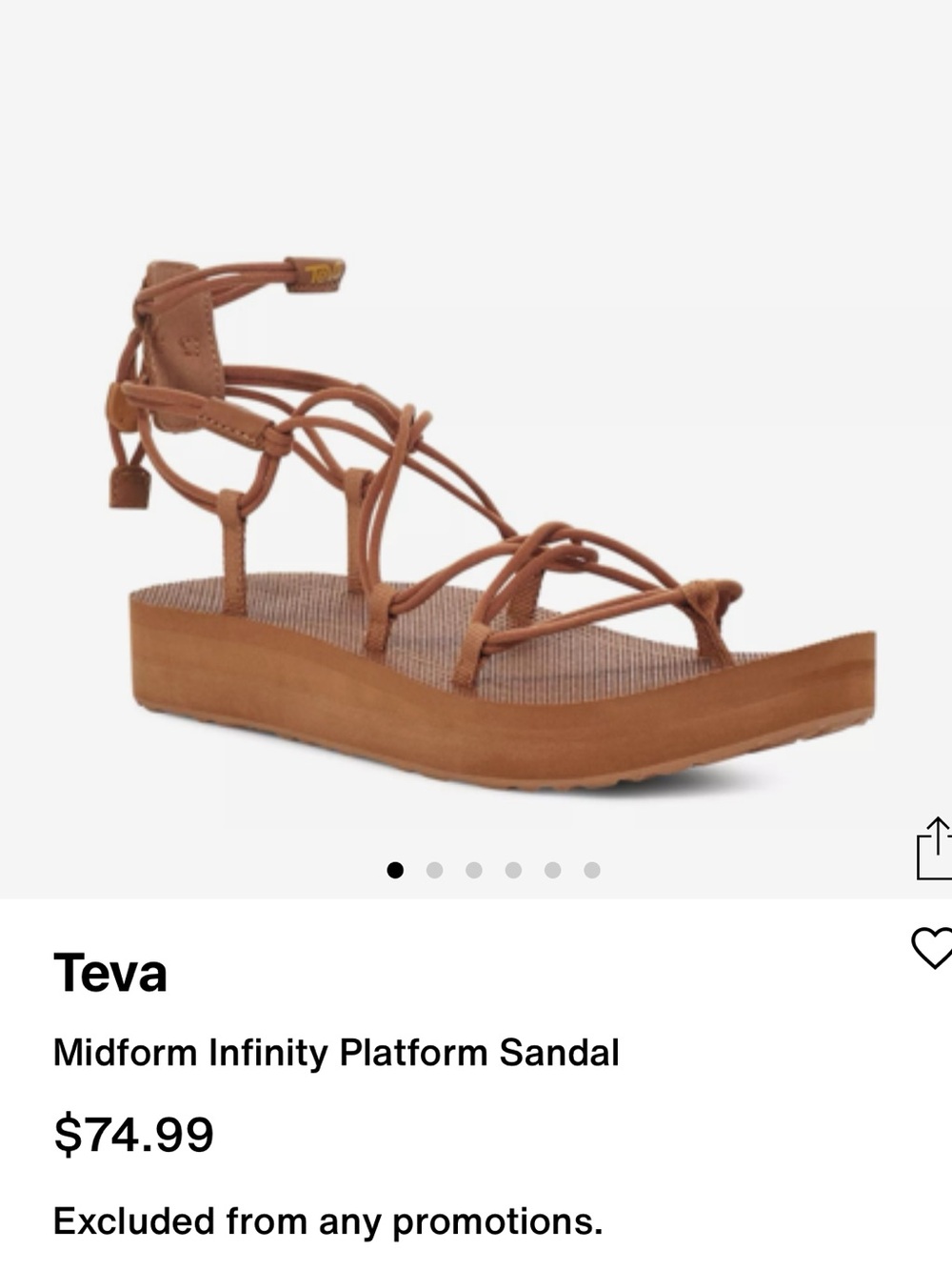 Teva Midform Infinity Platform Sandal in Brown